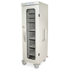 Chariot médical à une colonne avec porte vitrée et serrure à clé