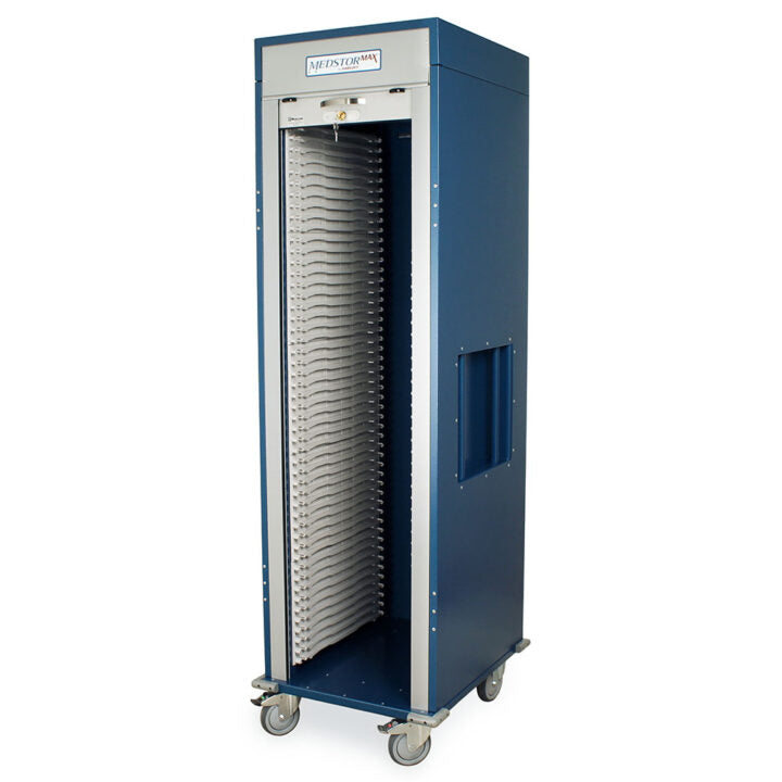Single Column Medical Storage Cart, Tambour Door, Key Lock - MSPM81-00TK