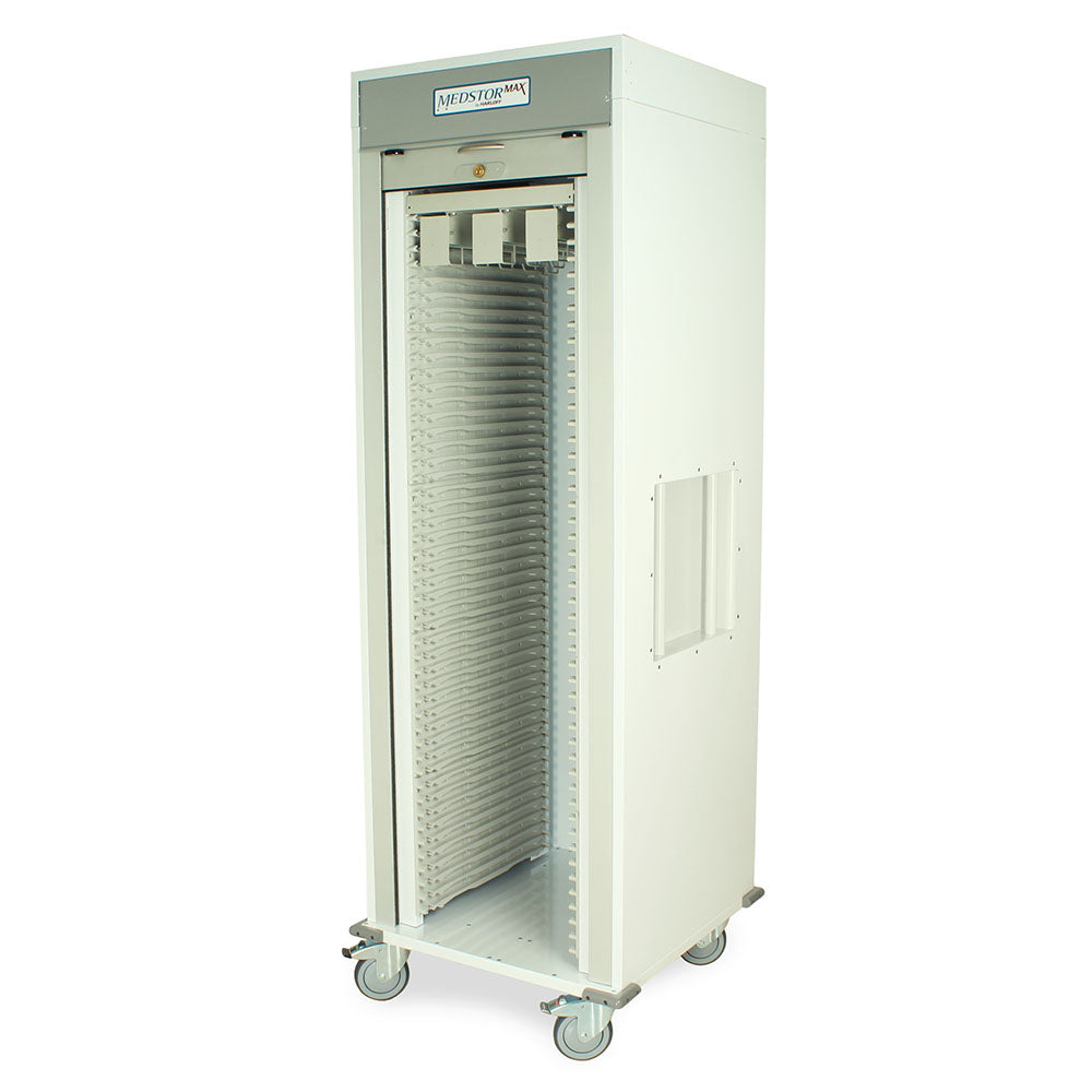 Single Column Medical Storage Cart, Tambour Door, Key Lock - MSPM81-00TK