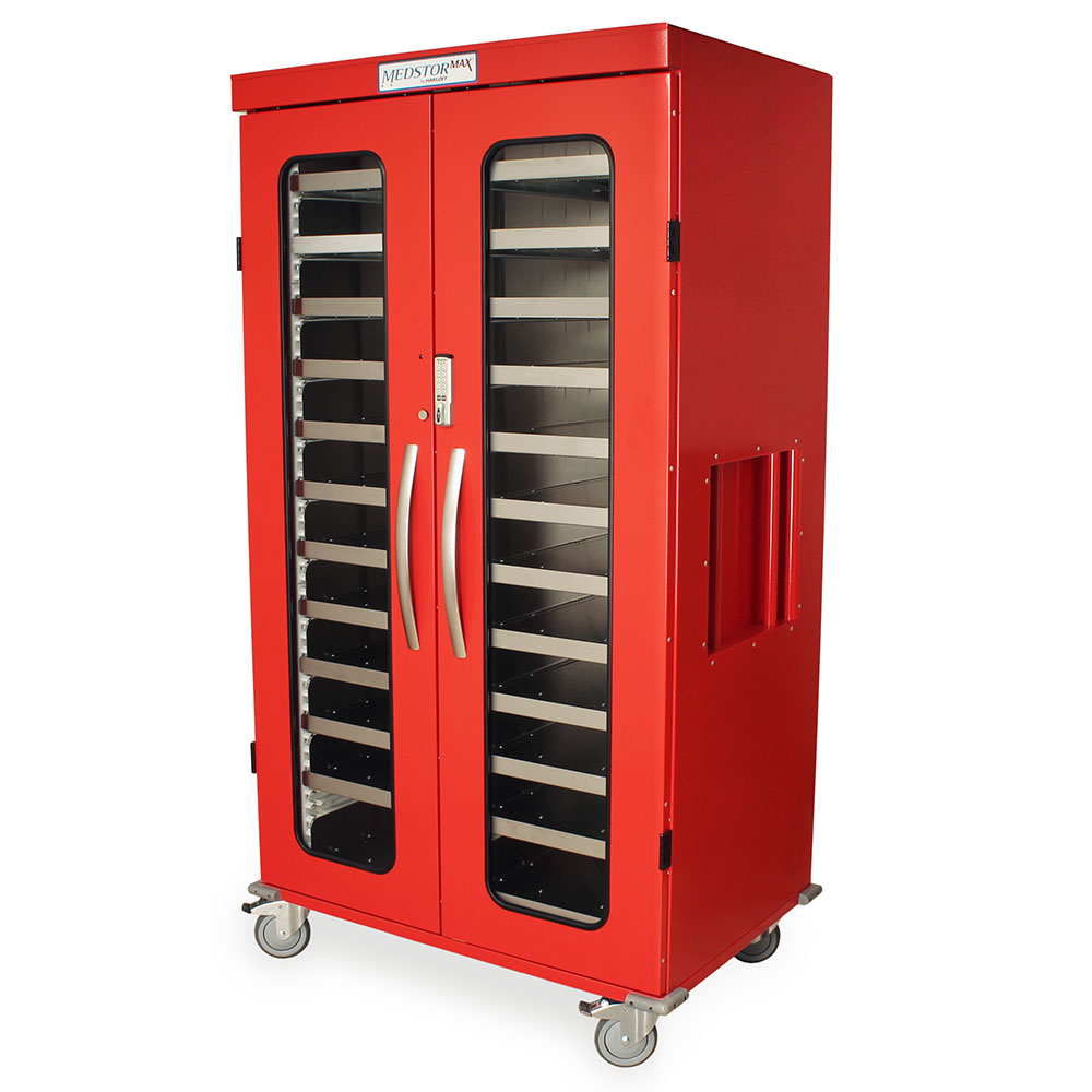 Harloff MedStor Max Double Column Mobile Storage Cabinet with Glass Doors & Electronic Lock (MSPM82-00GE)