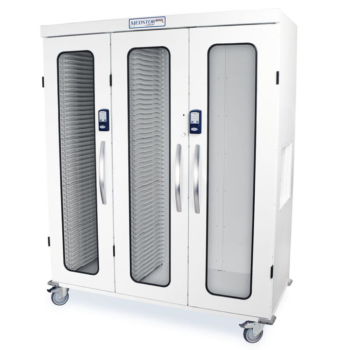 Armoire de rangement Harloff MedStor Max MSPM83-L0GEK - à trois colonnes et portes vitrées avec clavier électronique