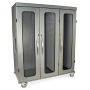 Armoire de rangement médical à trois colonnes Harloff MSPM83-R0GK - Portes vitrées et serrure à clé