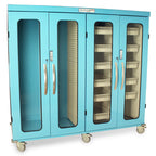 Harloff Quad-Column Mobile Medical Storage Cabinet - Glass Doors & E-Lock (MSPM84-00GE)