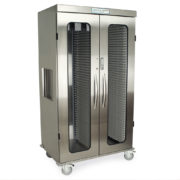 Armoire de rangement médicale à double colonne - Acier inoxydable avec portes vitrées et serrure électronique (MSSM82-00GE)