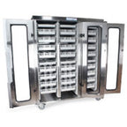 Armoire de rangement médicale Harloff à trois colonnes en acier inoxydable - Portes en verre trempé (MSSM83-00GK)