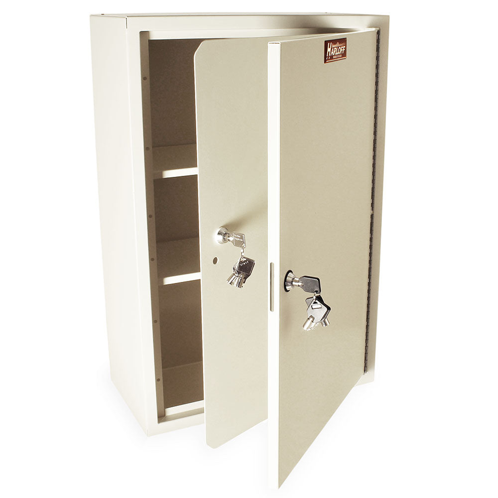 Tall Dual Door, Dual Tubular Lock Narcotics Cabinet with Two Shelves
