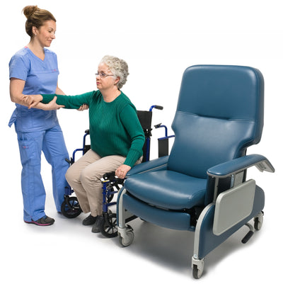 Lumex Deluxe Clinical Care Recliner with Drop Arms & Trendelenburg – Blue Ridge (FR566DG427)