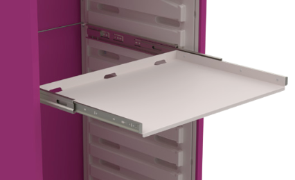 Telescopic epoxy steel shelf